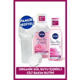 Nivea Aqua Rose Micellar Çift Fazlı Makyaj Temizleme Suyu 400ml ve Nemlendirici Tonik 200ml, Pamuk Hediye