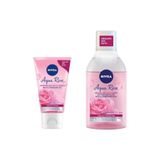 NIVEA Aqua Rose Organik Gül Suyu Içeren Makyaj Temizleme Jeli 150 Ml + Çift Fazlı Temizleme Suyu 400 Ml