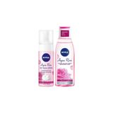 NIVEA Aqua Rose Organik Gül Suyu İçeren Yüz Yıkama Köpüğü 150 ml ve Nemlendirici Tonik 200 ml
