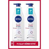 Nivea Atopik Ciltler Için Vücut Serumu Repair & Care 400 ml x2 Adet, Çok Kuru Cilt, 72 Saat Ne mlendirme