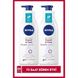 NIVEA Atopik Ciltler Için Vücut Serumu Repair & Care 400 ml X2 Adet,çok Kuru Cilt,72 Saat Nemlendirme