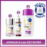Nivea Aydınlatıcı Cilt Bakım Rutini, Yüz Güneş Kremi 40ML, Cilt Serumu 30ML ve Tonik, Bez Çanta Hediye