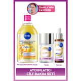 Nivea Aydınlatıcı Cilt Bakım Seti, Nemlendirici Serum, Tonik, Micellar Makyaj Temizleme Suyu, C Vitamini, Aloe Vera, Eşit Cilt Tonu