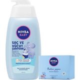 Nivea Baby 500ML Bebek Saç ve Vücut Şampuanı Göz Yakmayan Formül Bakım Yapan Kremli Sabun 100 gr