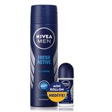 Nivea Black and White Invisible Fresh 150 ml Deodorant ve Fresh Active Mini 25 ml Roll-on
