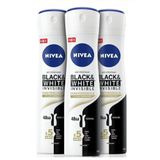 Nivea Black & White Invisible Antiperspirant Leke Yapmayan 3x150 ml Kadın Sprey Deodorant