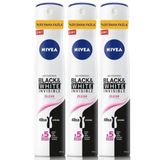 Nivea Black & White Invisible Clear 48 Saat Anti-Perspirant Koruma 3x200 ml Kadın Sprey Deodorant