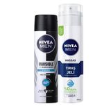 Nivea Black & White Invisible Fresh Antiperspirant Leke Yapmayan Erkek Sprey Deodorant 150 ml + Tıraş Jeli 200 ml