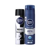 Nivea Black & White Invisible Original Antiperspirant Ter Önleyici Leke Yapmayan Erkek Sprey Deodorant 150 ml + Tıraş Jeli