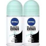 Nivea Black White Invisible Pure 2x50 ml Kadın Roll-On