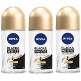 Nivea Black White İpeksi Pürüzsüzlük 3x50 ML Kadın Roll-On