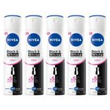 Nivea Black&White Invisible Clear 5x150 ml Kadın Sprey Deodorant