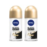 Nivea Black&White Invisible İpeksi Pürüzsüzlük 2x50 ml Kadın Roll-On Deodorant