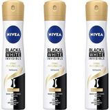 Nivea Black&White Invisible İpeksi Pürüzsüzlük 3x150 ml Deodorant