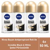 Nivea Black&White Invisible İpeksi Pürüzsüzlük 4 x 50 ml Kadın Roll-On Deodorant