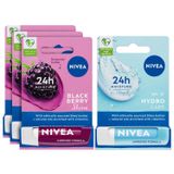 Nivea Böğürtlen 3x4.8 gr ve Hydro Care 4.8 gr Dudak Bakım Kremi