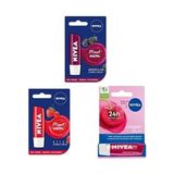NIVEA Böğürtlen Dudak Bakım Kremi ve NIVEA Çilek Dudak Bakım Kremi ve NIVEA Kiraz Dudak Bakım Kremi (4,8gr)