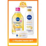 NIVEA C Vitamini Bakım Seti, Q10 Sıkılaştırıcı Losyon 250ml, Gündüz Kremi 50ml,Makyaj Temizleme Suyu 400ml