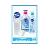 NIVEA Canlandırıcı Micellar Makyaj Temizleme Suyu 400 ML + Nemlendirici Tonik 200 ML + Pamuk