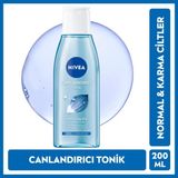 Nivea Canlandırıcı Tonik 200ml, Arındırıcı, Nemlendirici, Aloe Vera, Hyaluronik Asit, Normal ve Karma Ciltler