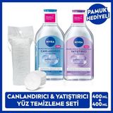 Nivea Canlandırıcı ve Yatıştırıcı Micellar Makyaj Temizleme Suyu Seti 400ML, Amino Asit, Pamuk Hediyeli