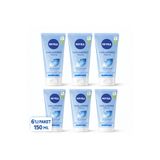 NIVEA Canlandırıcı Yüz Peelingi 150 ml,Arındırıcı,Nemlendirici,Lotus Çiçeği,E Vitamini X 6 Adet