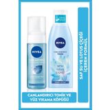 NIVEA Canlandırıcı Yüz Temizleme Köpüğü 150ml ve Nemlendirici Tonik 200ml, Lotus Çiçeği, Normal Ciltler