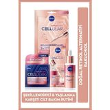 Nivea Cellular Doğal Retinol Alternatifi Bakuchiol Serum 30 ml Gece Bakım Kremi 50 ml ve Kağıt Yüz Maskesi