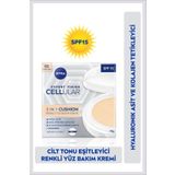 NIVEA Cellular Expert Finish Cushion Renkli Yüz Bakım Kremi 15gr, Spf15, Orta Ton, Nemlendirici, Hyaluron