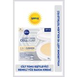 NIVEA Cellular Expert Finish Cushion Renkli Yüz Bakım Kremi 15ml, Spf15, Açık Ton, Nemlendirici, Hyaluron