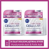 Nivea Cellular Filler Saf Hyaluronik Asit, Folik Asit, Spf 30 Gündüz Kremi 50 ml 2 Adet