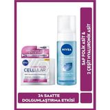 Nivea Cellular , Gündüz Kremi 50 ml Hyaluronik Asit, Folik Asit & Canlandırıcı Yüz Temizleme Köpüğü 150 ml