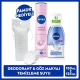 NIVEA Çift Fazlı Göz Makyaj Temizleme Suyu 125ml ve Kadın Sprey Deodorant Pearl&Beauty 150ml, 72 Saat Anti-perspirant Koruma - 150 ml