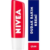 NIVEA Çilek Dudak Bakım Kremi 4,8gr 24 Saat Nemli Dudaklar İçin Hafif Kırmızı Işıltı