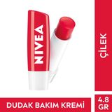 Nivea Çilek Renkli Nemlendirici 4.8 gr Dudak Bakım Kremi ve Parlatıcısı