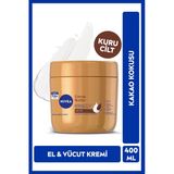 Nıvea Cocoa Butter El Ve Vücut Bakım Kremi 400Ml, Kuru Ciltler İçin 72 Saat Nemlendirici, Saf Hyaluron