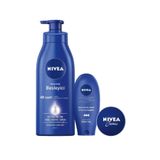 NIVEA Creme 30ml, Yoğun Besleyici Vücut Sütü 400ml, Nemlendirici El Bakım Kremi 75ml, Kuru Cilt, Hyaluron