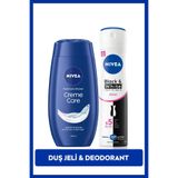 Nivea Creme Care Nemlendirici Duş Jeli 250ml ve Kadın Sprey Deodorant Black&White Invisible Clear 150ml
