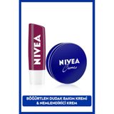 NIVEA Creme Nemlendirici 30ml Ve Nemlendirici Böğürtlen Renkli Dudak Bakım Kremi 4.8gr, Hafif Bordo Işıltı