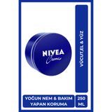 NIVEA Creme Nemlendirici Bakım Kremi 250 ml,Eucerit, El,Yüz,Vücut İçin,Paraben İçermez, Tüm Cilt Tipleri