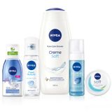 NIVEA Creme Soft Kremsi Dokunuş Duş Jeli 500 ml + Çift Fazlı Göz Makyaj Temizleyici 125 ml + Sprey Deodorant Fresh Natural 75ml +Nemlendirici Bakım Kremi 100 ml + Yüz Yıkama Köpüğü Canlandırıcı 150 ml