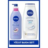 Nivea Creme Soft Kremsi Dokunuş Duş Jeli 750ml ve Değerli Yağlar Içeren Nemlendirici Vücut Losyonu 400ml - Yok