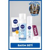 NIVEA Deodorant 75ml,Yüz Yıkama Köpüğü,El Kremi,Dudak Bakım Kremi, Bez Çanta Hediye