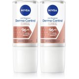 NIVEA Derma Control Clinical Kadın Roll-on deodorant 50 ml,96 saat üstün koruma,Anti-perspirant (2 paketi)