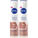NIVEA Derma Control Clinical Kadın Sprey Deodorant 150ml,96 Saat Üstün Koruma,DermaDry Technology ile Ekstra Kuruluk (2 paketi)