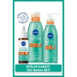 Nivea Derma Skin Clear Karşıtı Cilt Bakım Seti, Serum 30ml, Yüz Temizleme Jeli 150ml, Tonik 200ml