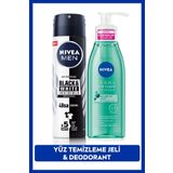 Nivea Derma Skin Clear Sivilce Karşıtı Yüz Temizleme Jeli 150ml, Erkek Sprey Deodorant Black&White 150ml