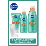 NIVEA Derma Skin Clear Sivilce Karşıtı Yüz Temizleme Jeli 150ml,Tonik 200ml,Peeling 150ml,Yağlı Cilt,Pamuk