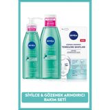 NIVEA Derma Skin Clear Sivilce Karşıtı Yüz Temizleme Jeli Tonik ve T-Bölgesi ve Siyah Nokta Temizleyici Bant