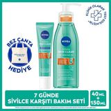 Nivea Derma Skin Clear Sivilce Karşıtı Yüz Temizleme Jeli ve Gece Kremi Seti, Salisilik Asitli Akneli Ciltler İçin 150 ml + 40 ml
